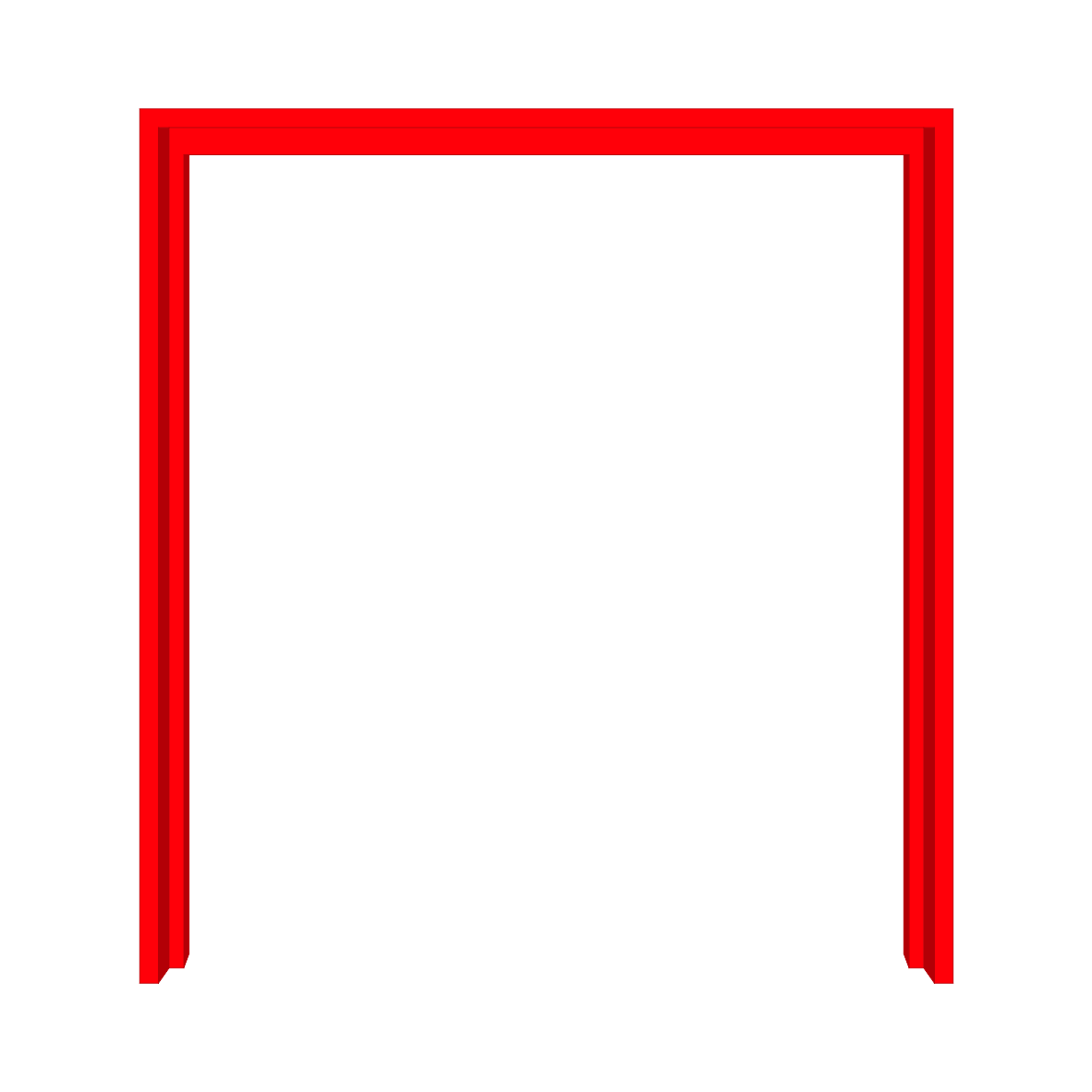 Batente (marco) p/ porta dupla – vermelho – mod. chubar